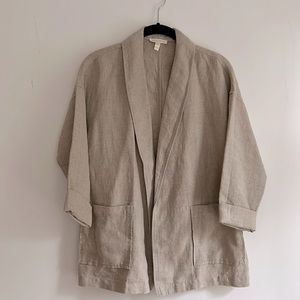 Beautiful Eileen Fisher unstructured 100% organic linen jacket PP